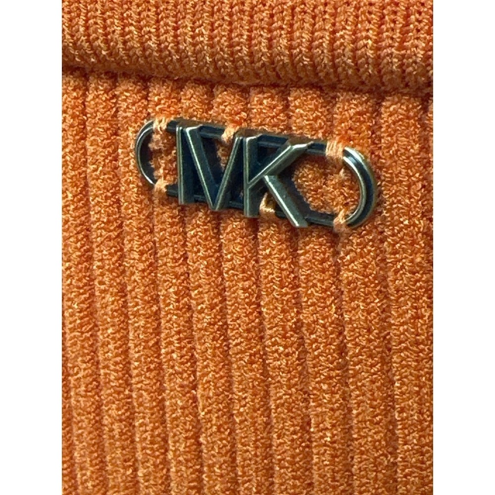 Michael Kors Orange Ribbed Knit Tube Mini Dress Y2K Resort Vacation Sample XS - Picture 4 of 8